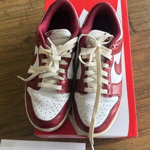 Nike Dunk Low PRM Vintage Red and White- size 8